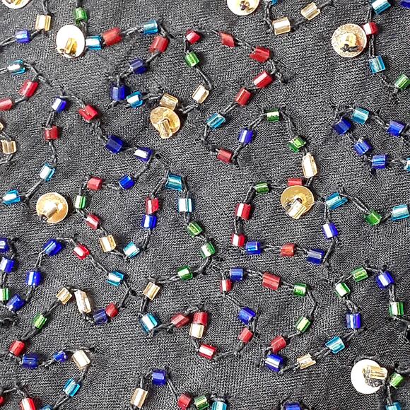 Ladies Papell Boutique Evening Jacket Dress Topper Silk Size Small Embellished - Picture 4 of 5